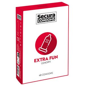 Secura Extra Fun – bordázott óvszerek (48 db)
