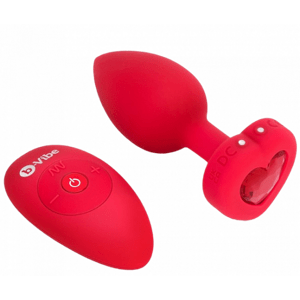 B-Vibe vibrační análdugó Heart M/L távirányítóval + ajándék ToyCleaner 75ml
