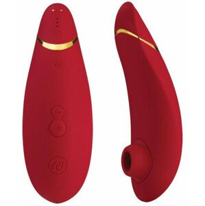 Womanizer Premium II léghullámos vibrátor, piros + ajándék Toybag