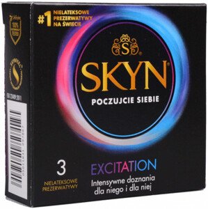 SKYN Excitation – latexmentes óvszerek (3 db)