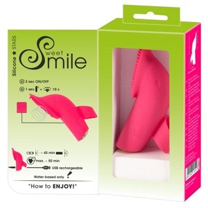 SMILE Licking - akkus, nyaló és pulzáló ujjvibrátor (pink)