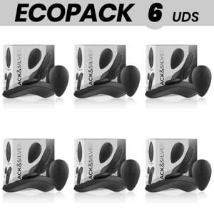 ECOPACK 6 UNITS - BLACK&SILVER PRESTON RECHARGEABLE SILICONE VIBRATOR PANTIE BLACK